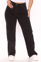 Last Call Loose Straight Jeans - Black Ins Street